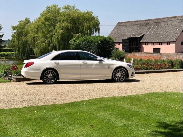 wedding car at Smeetham hall Essex.