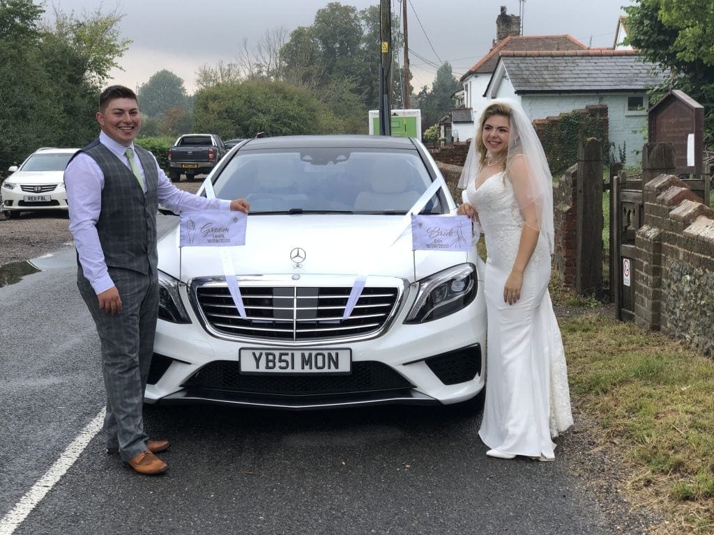 Wedding car flags